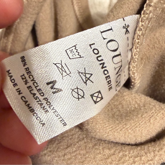 Tan, White, Black Women's Lounge Crop Top Bralette from LOUNGE- Size M - Picture 2 of 4